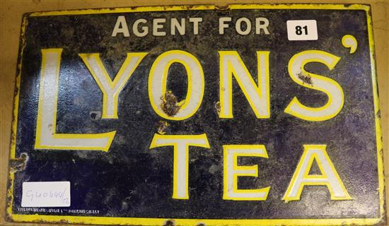 Lyons Tea enamel sign